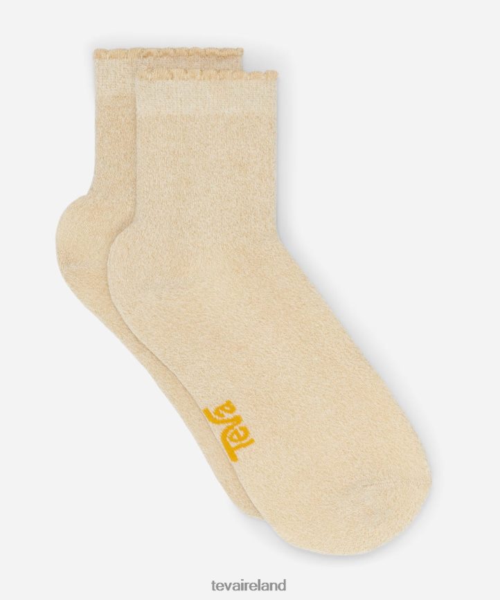 Teva 4886PX209 All Gender Metallic Quarter Socks Metallic Gold