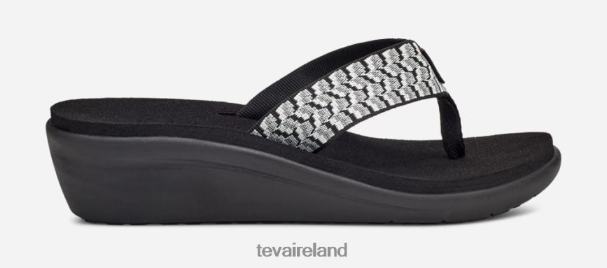 Teva 4886PX377 Women's Voya Wedge Paint Tracks Black/White